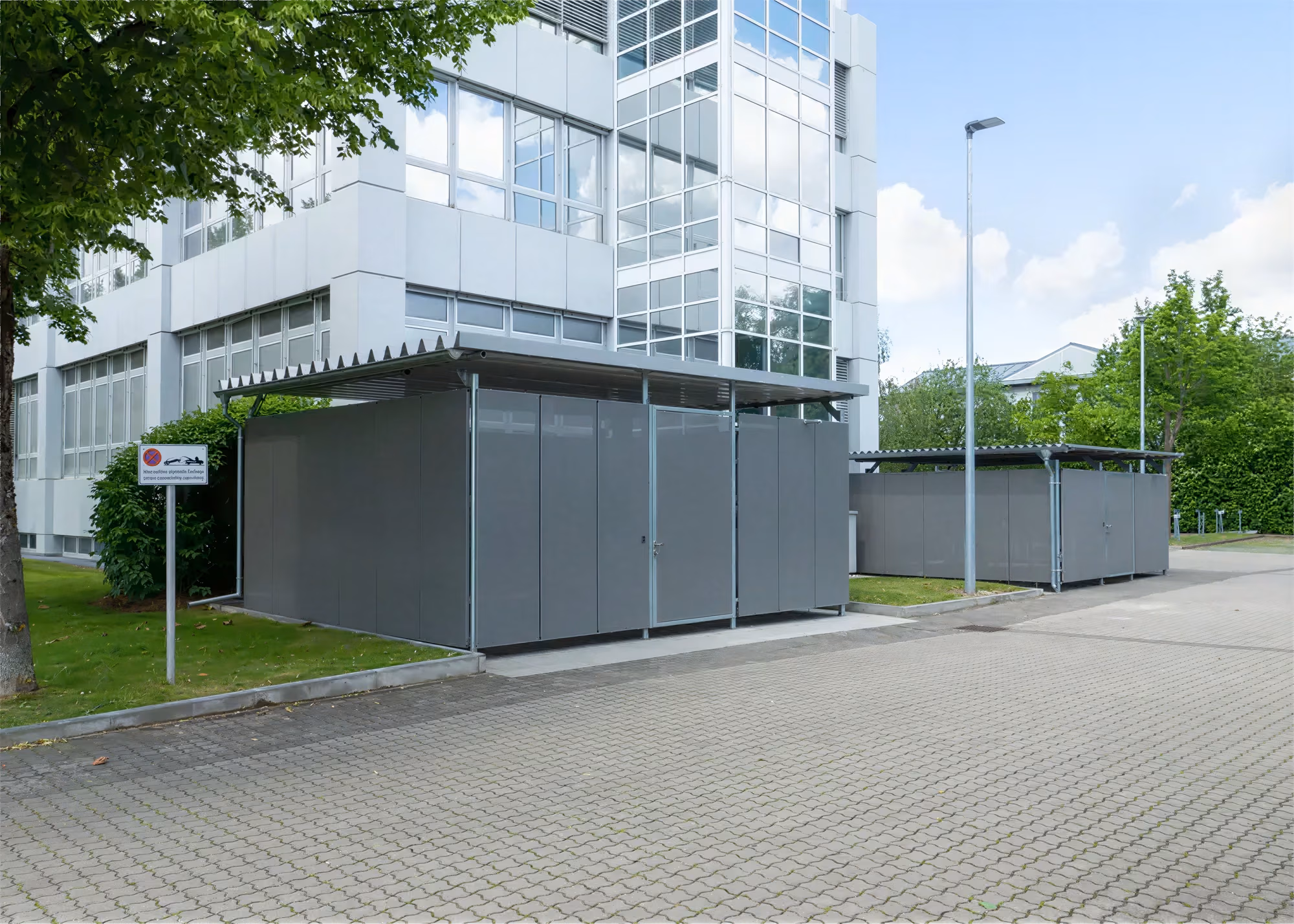 Einhausung BWA® Flachdach Fahrradhaus